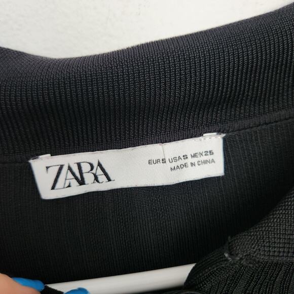 ZARA Long Sleeve Relaxed Ribbed Top S Casual Oversized - Picture 3 of 9